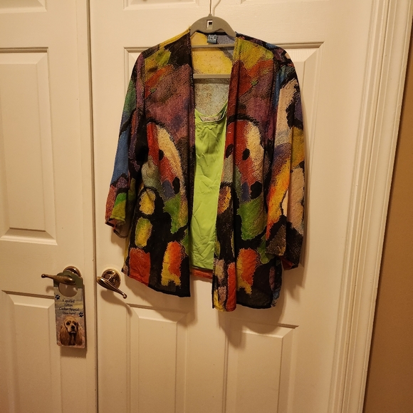 LIGHT & BRIGHT💚💛TAO HOUSE/Kimono 💚💛 Coordinating Shell (2 piece) - Picture 2 of 8